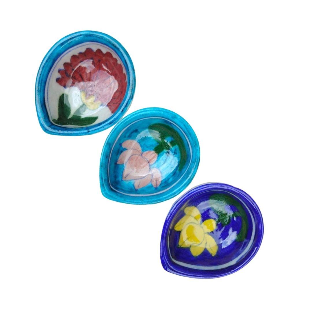 Blue Pottery Assorted Lotus Diyas