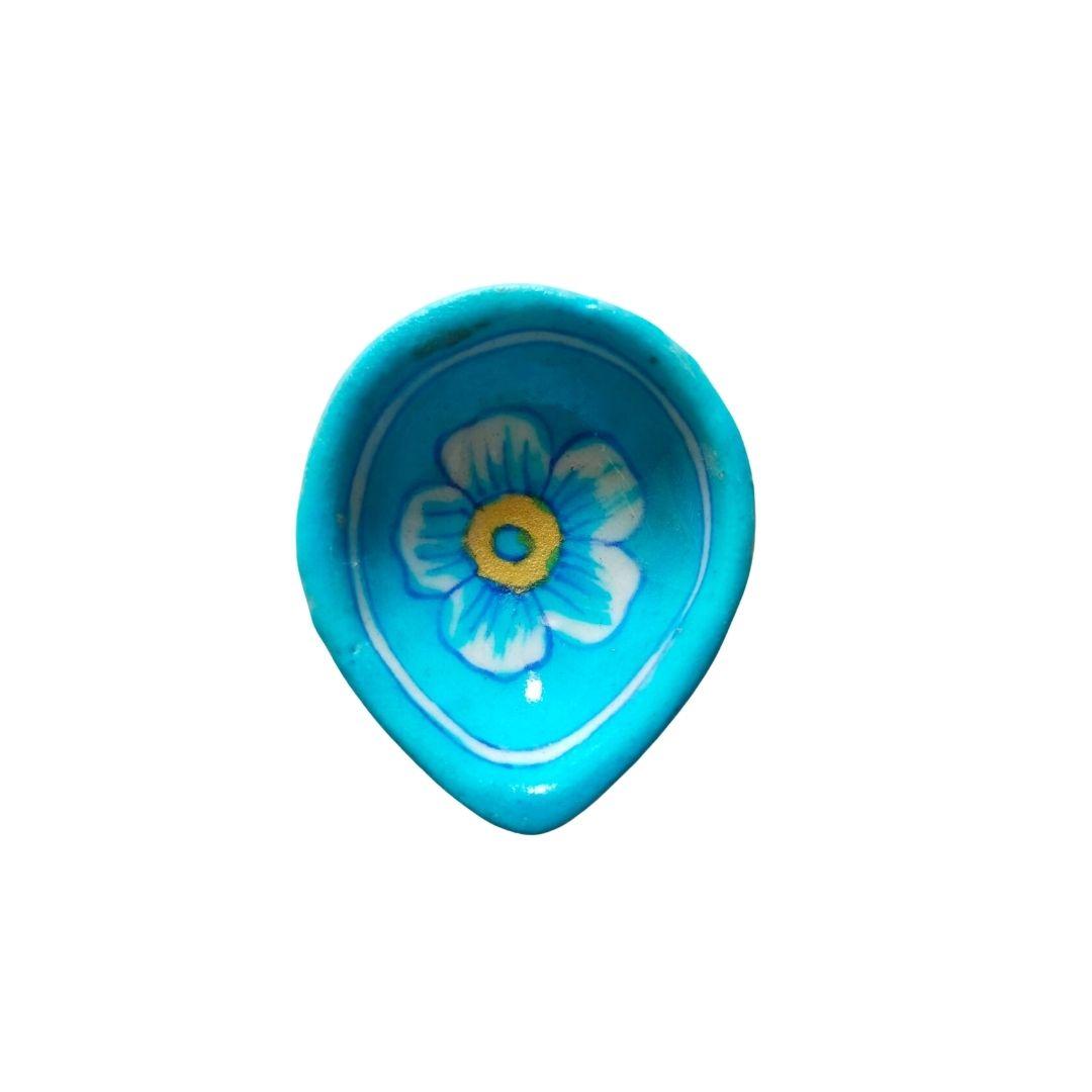 Periwinkle Blue Pottery Ceramic Diyas