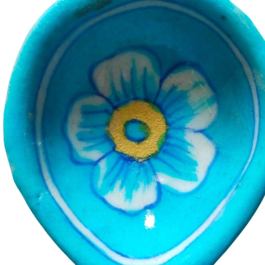 Periwinkle Blue Pottery Ceramic Diyas