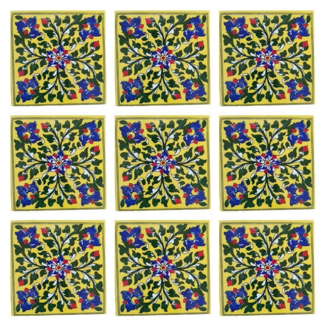 Print Pattern Blue Pottery Ceramic tile 5