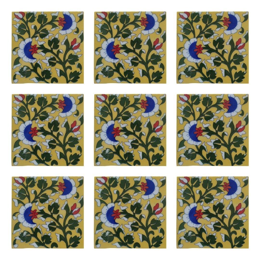 Print Pattern blue pottery Ceramic Tile 6