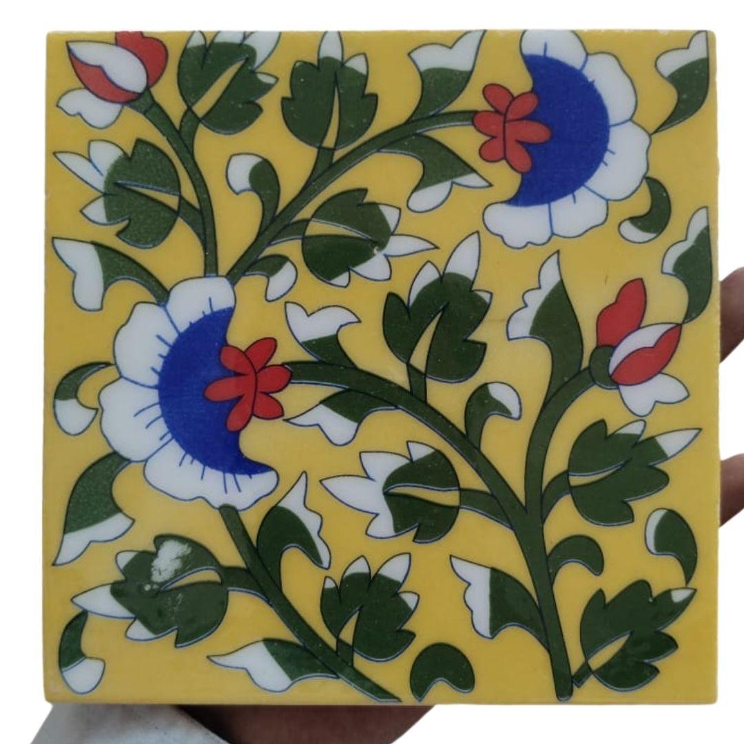Print Pattern blue pottery Ceramic Tile 6
