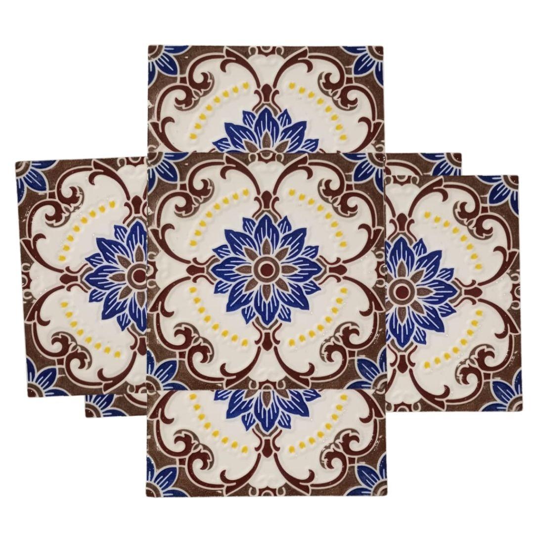 Embossed Blue Pottery ceramic tile 1