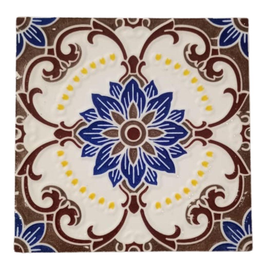 Embossed Blue Pottery ceramic tile 1