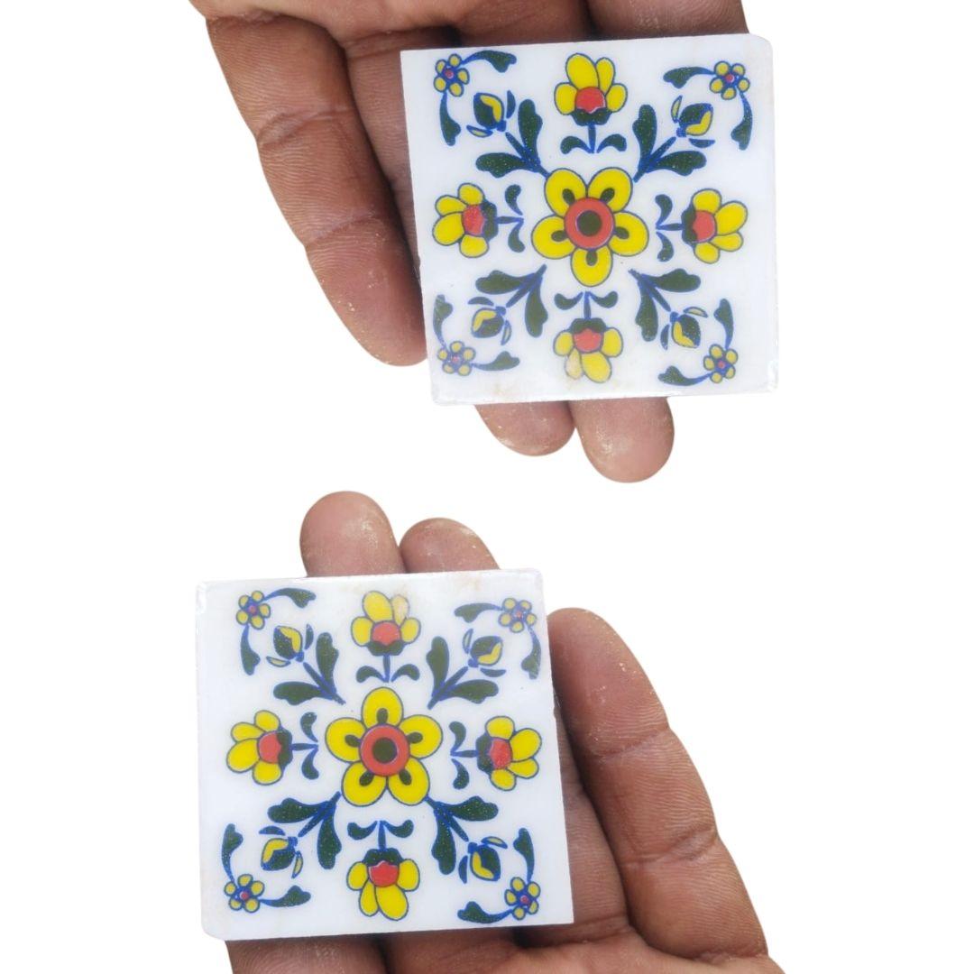 Mini blue pottery ceramic tiles in multiple colour options