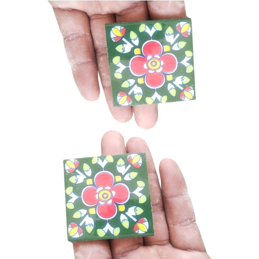 Mini blue pottery ceramic tiles in multiple colour options