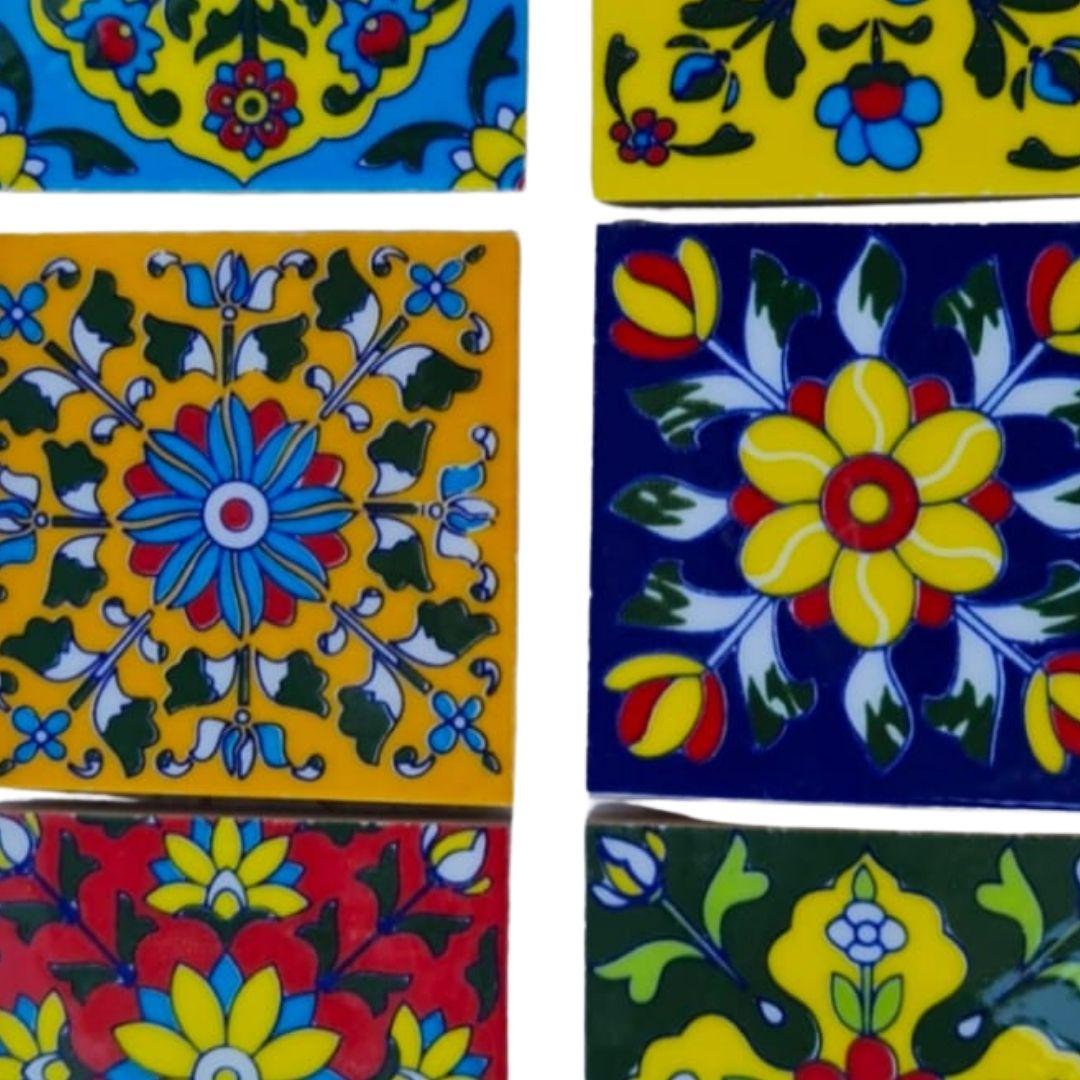 Multicolour Assorted Blue pottery ceramic tile