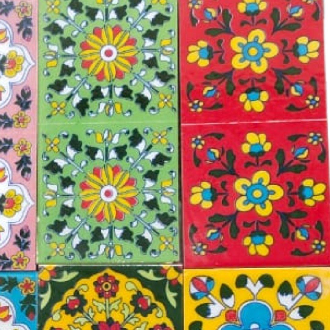 Multicolour blue pottery ceramic tiles 3