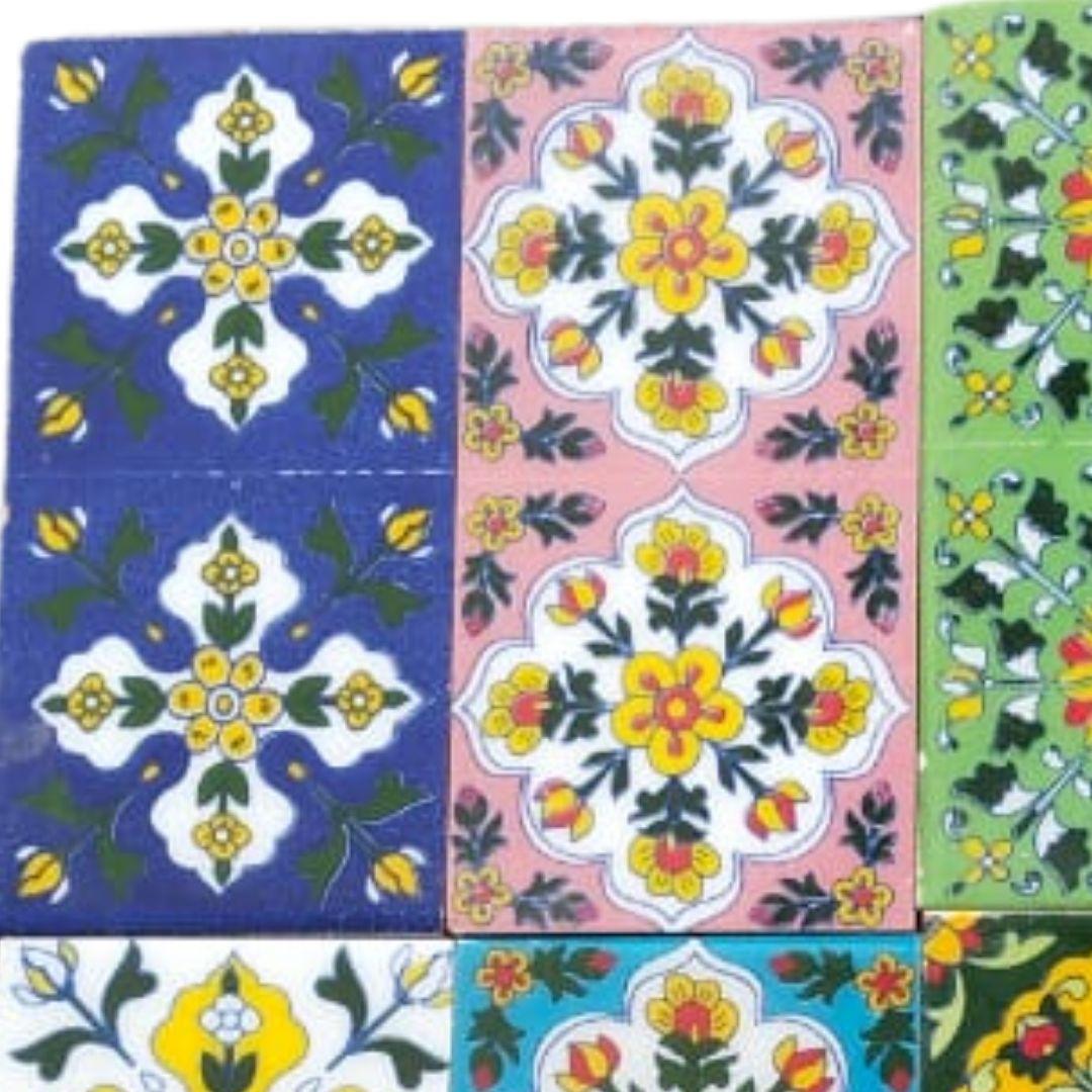 Multicolour blue pottery ceramic tiles 3