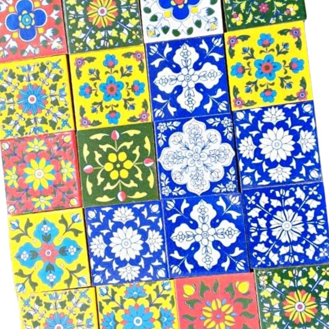 Multicolour blue pottery ceramic tiles 4