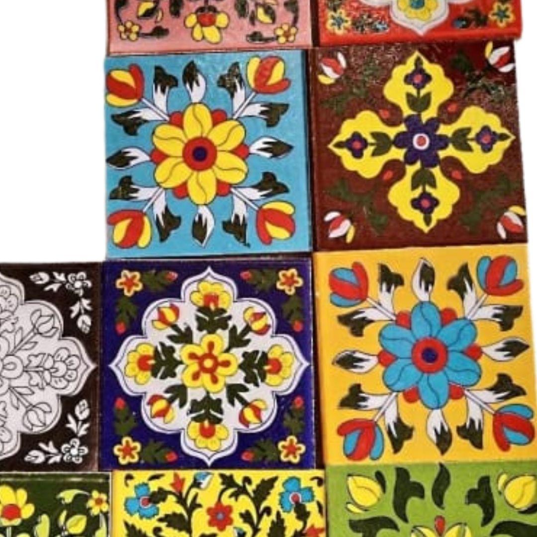 Multicolour assorted blue pottery ceramic tiles 5