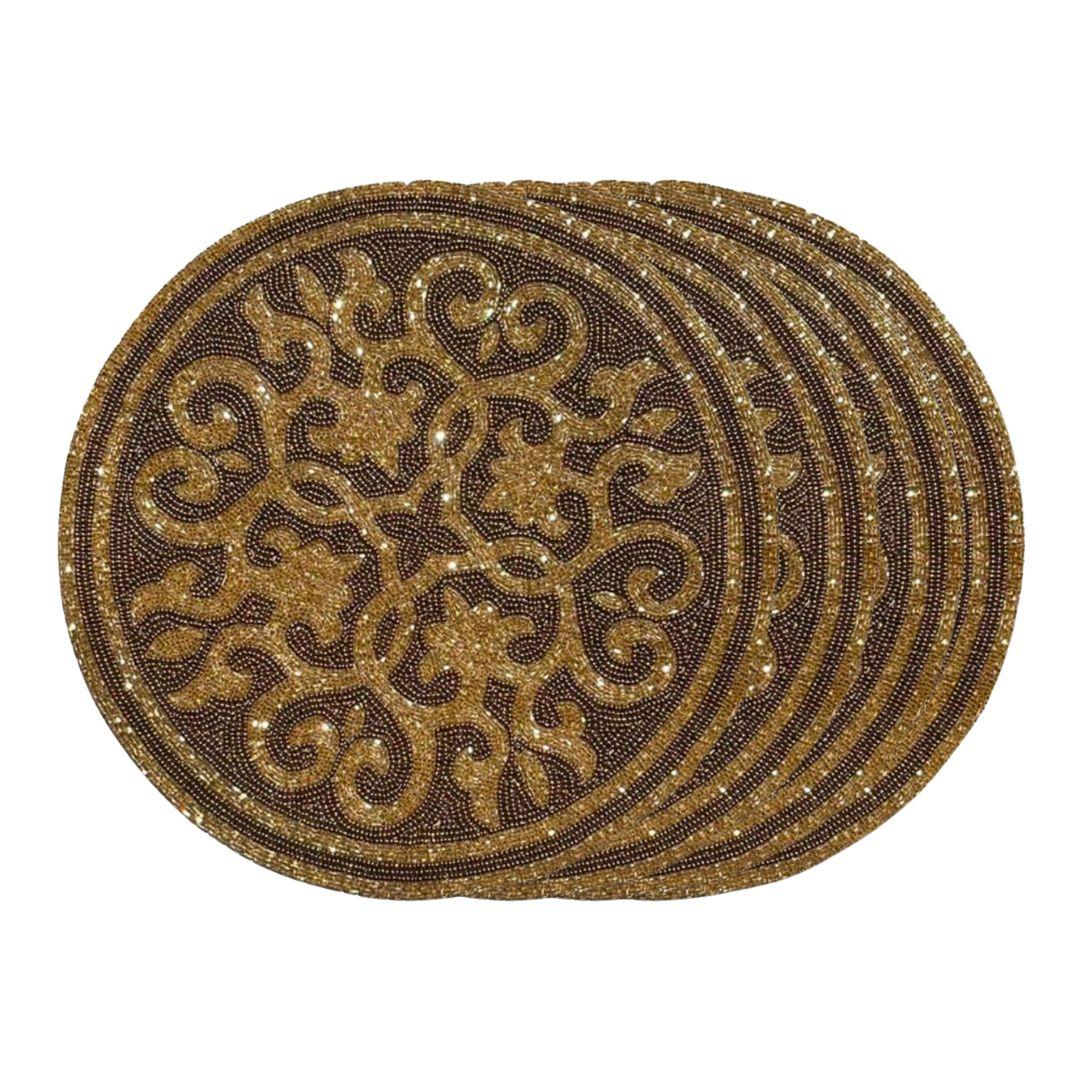 Art Deco pattern Beaded Table Placemats