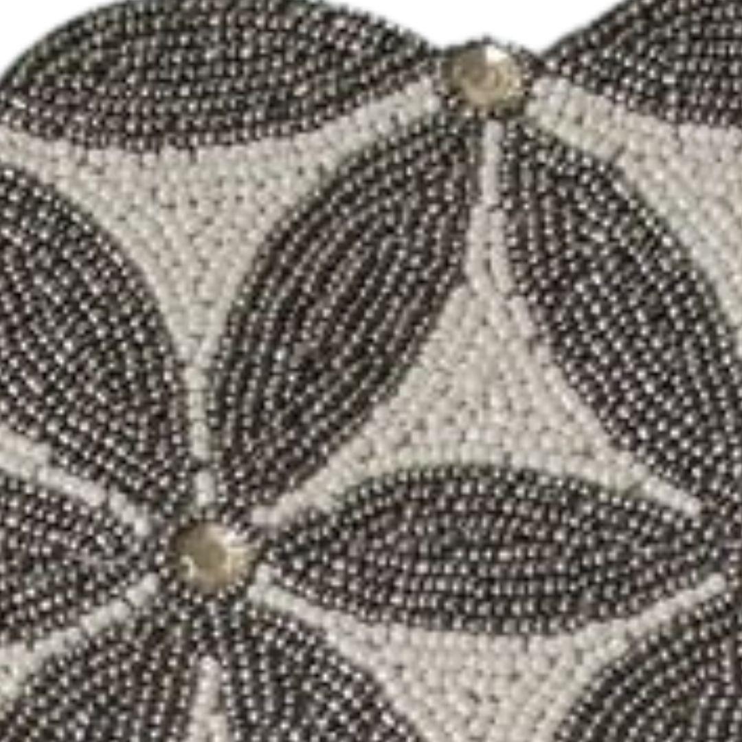 Silver Floral Beaded Table Placemats