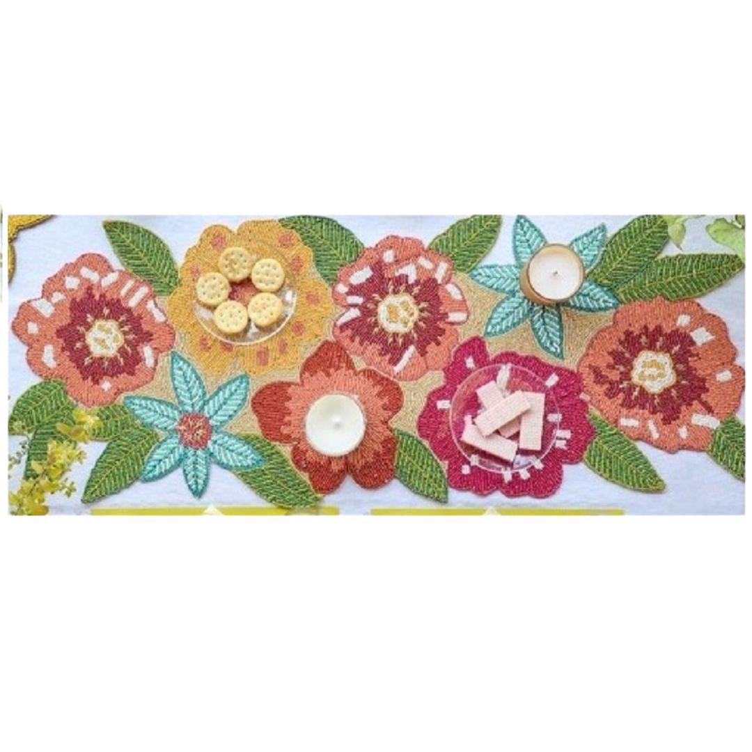 Summer Garden Beaded Table Runner