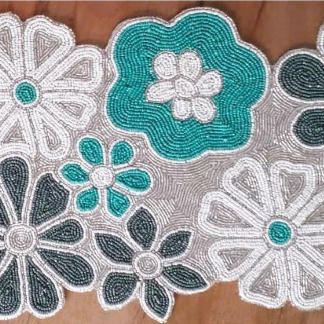 Winter Garden Beaded Table Runner