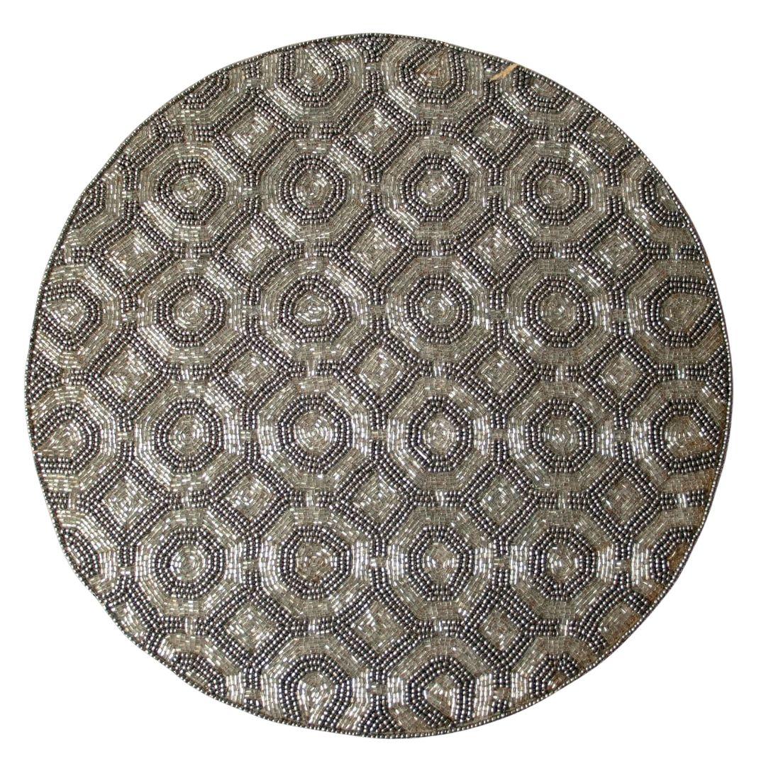 Silver Retro Beaded Table Placemats