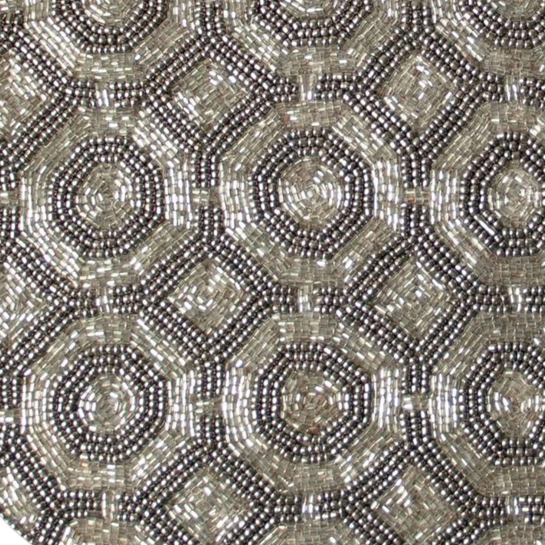 Silver Retro Beaded Table Placemats