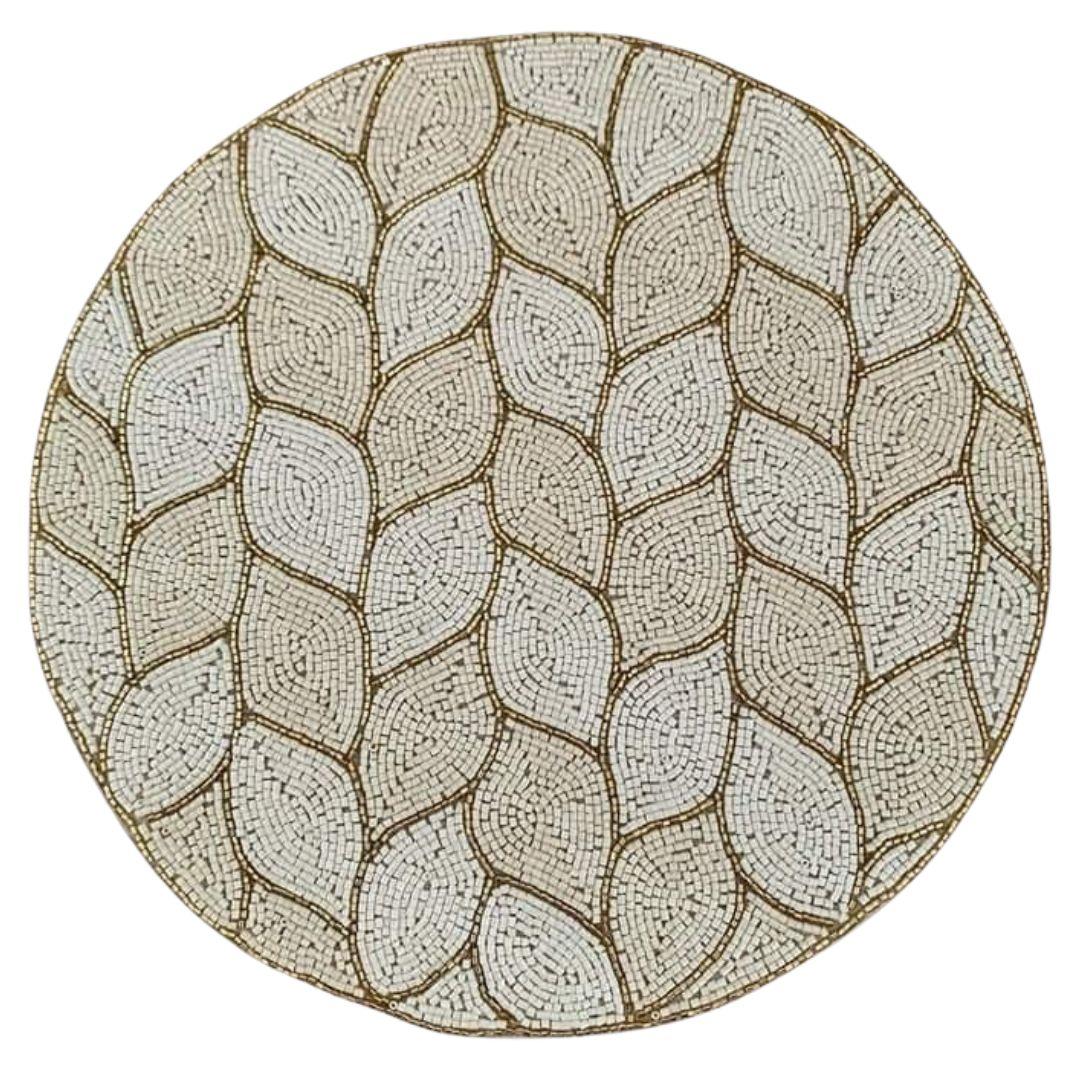Snow Leaf Pattern Beaded Table Placemats