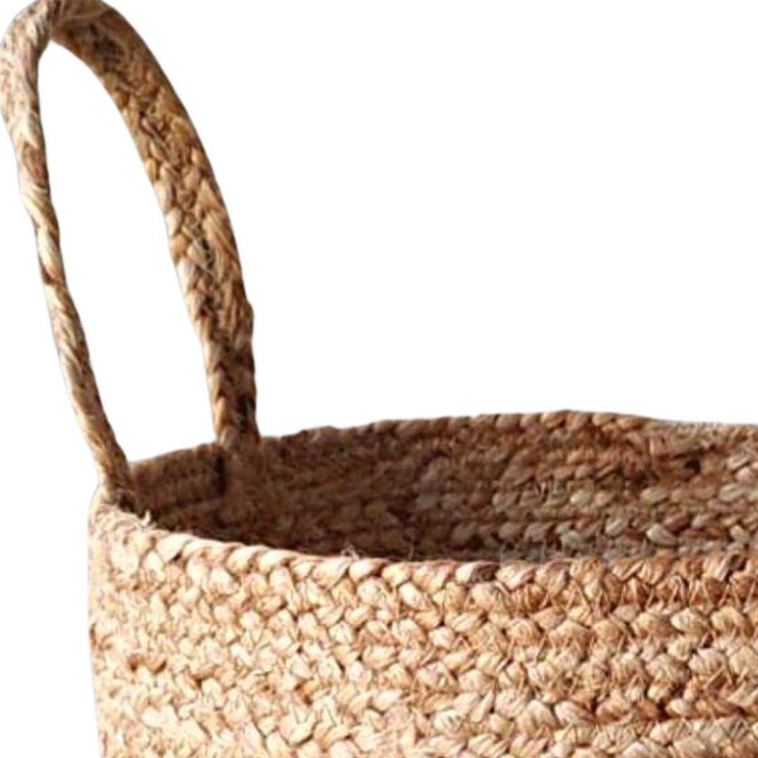 Jute Round Gift Hamper Basket with Handles