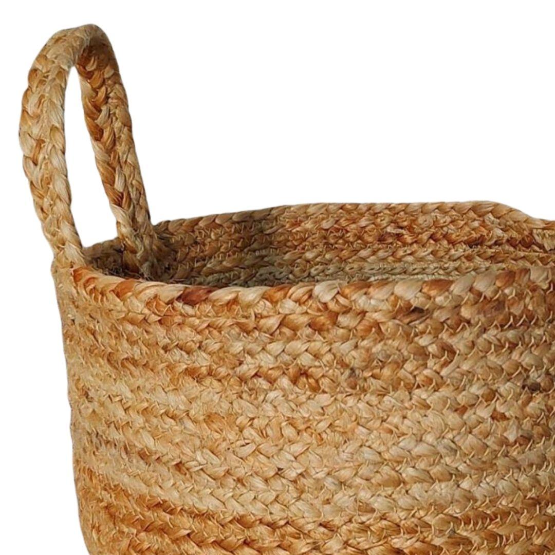 Jute Round Gift Hamper Basket with Handles FE