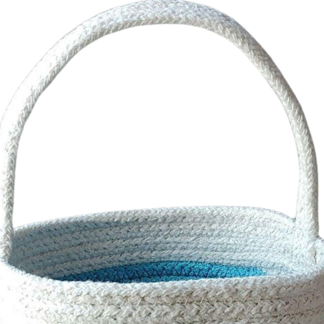 Blue Triple Layer Cotton Rope Gift Gift Hamper Basket S