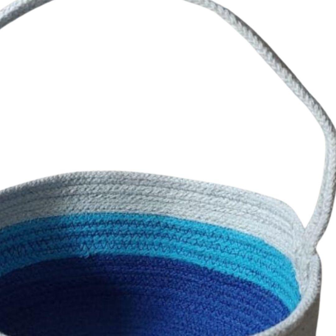 Blue Triple Layer Cotton Rope Gift Hamper Basket L