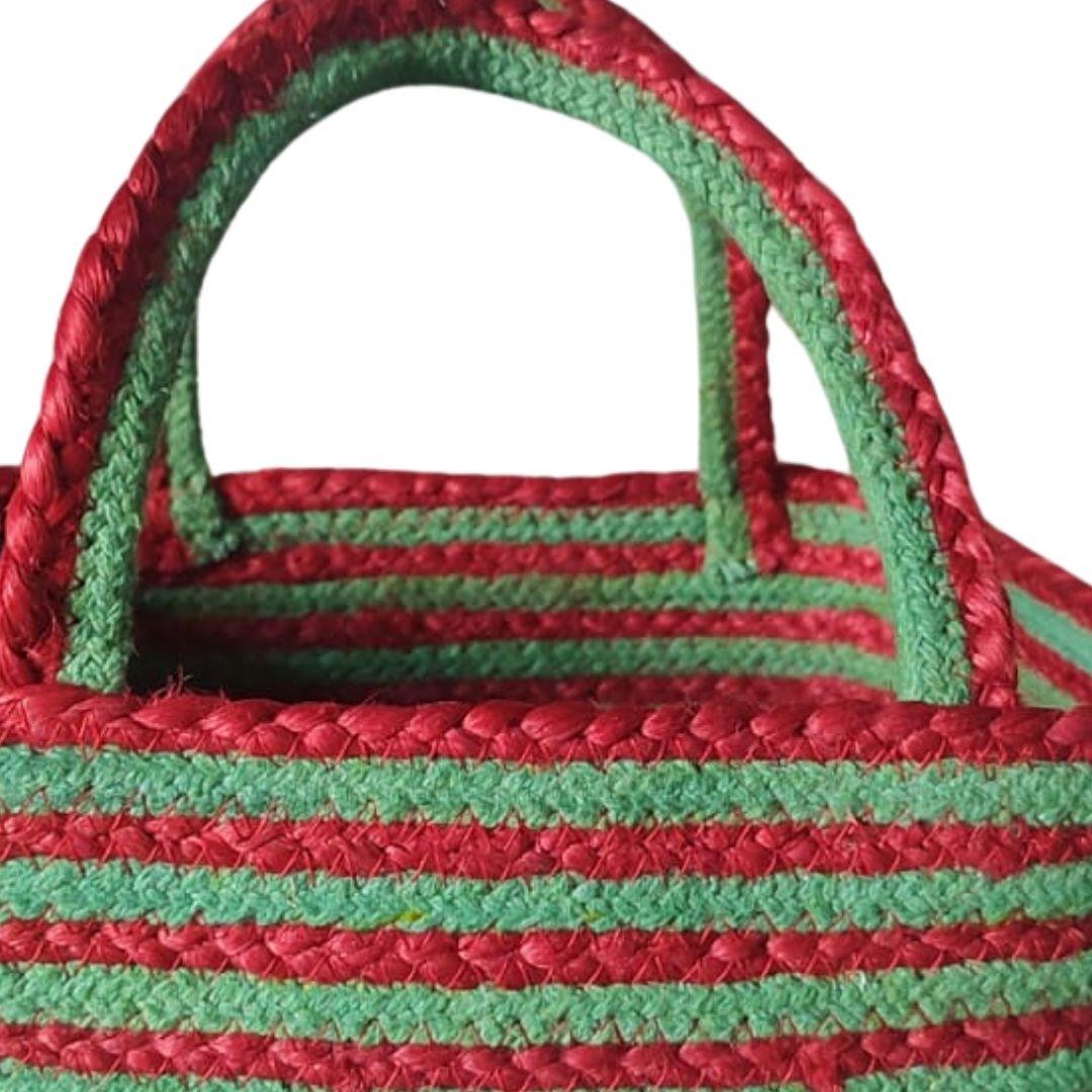 Christmas Jute Gift Hamper Basket with Handles