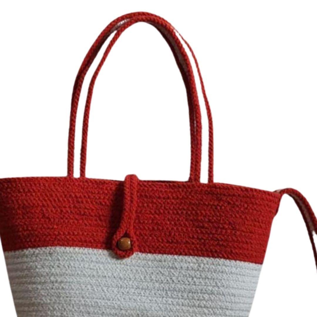 Red Riding Cotton Rope Messenger Bag
