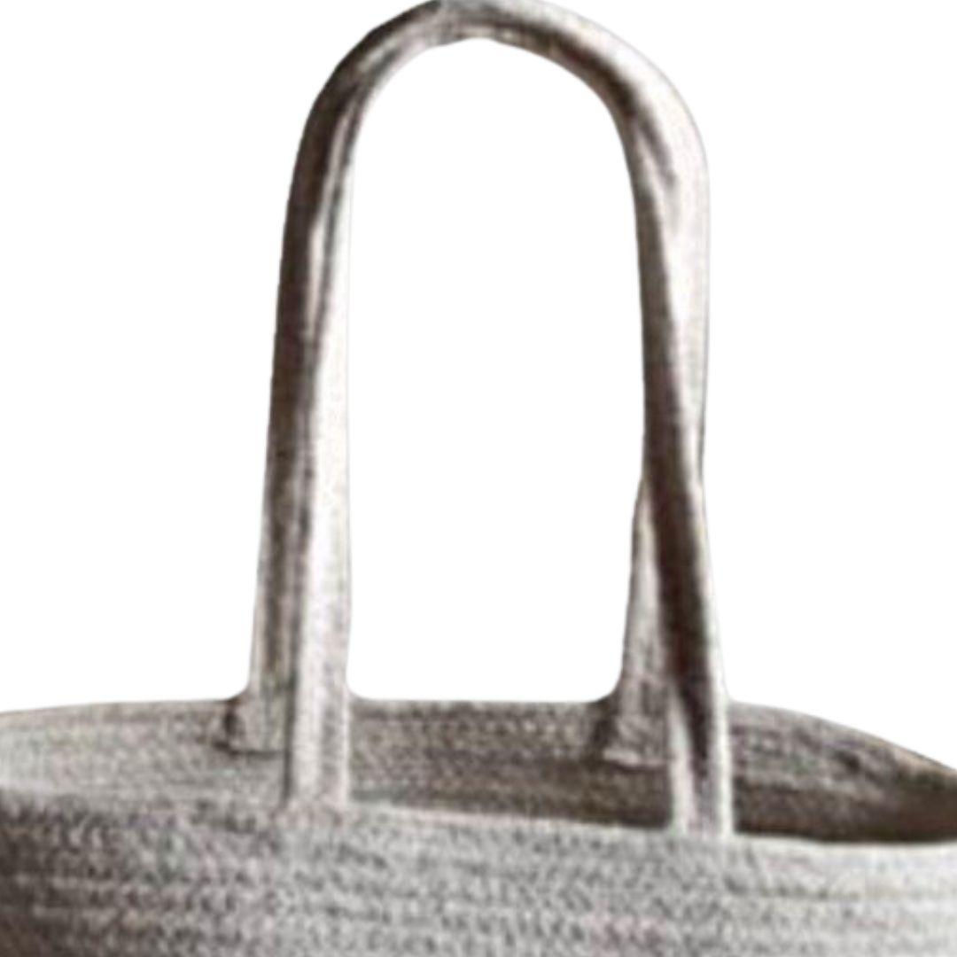 All White Cotton Rope Tote Bag