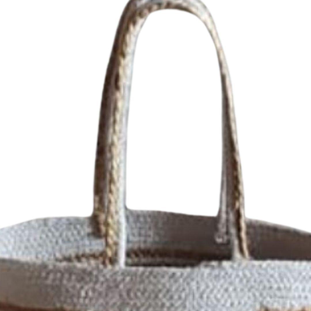 White Stripes Cotton Rope Tote Bag