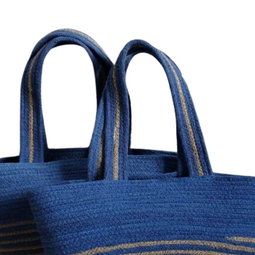 Indigo Sand Cotton Rope Tote Bag