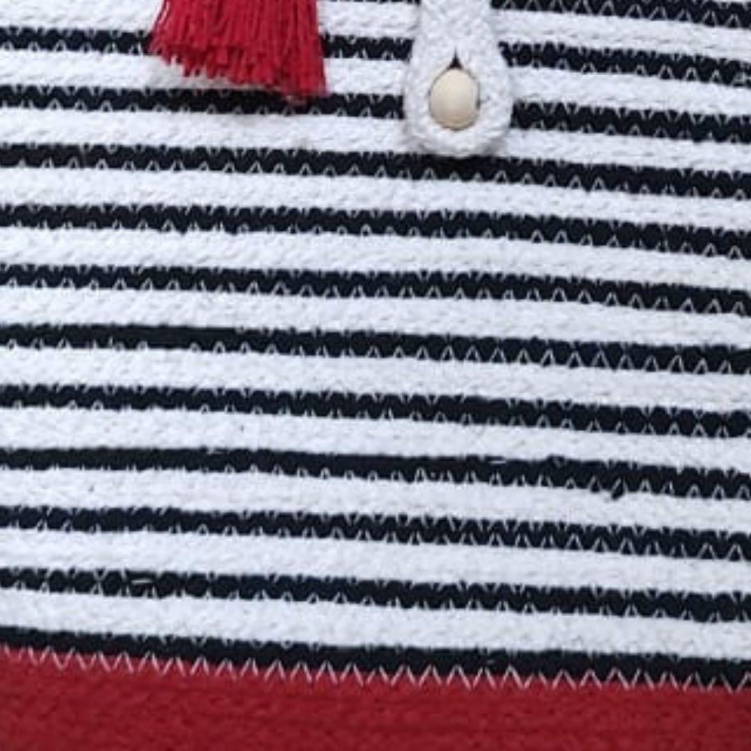 Red Designer Cotton Rope Tote Bag