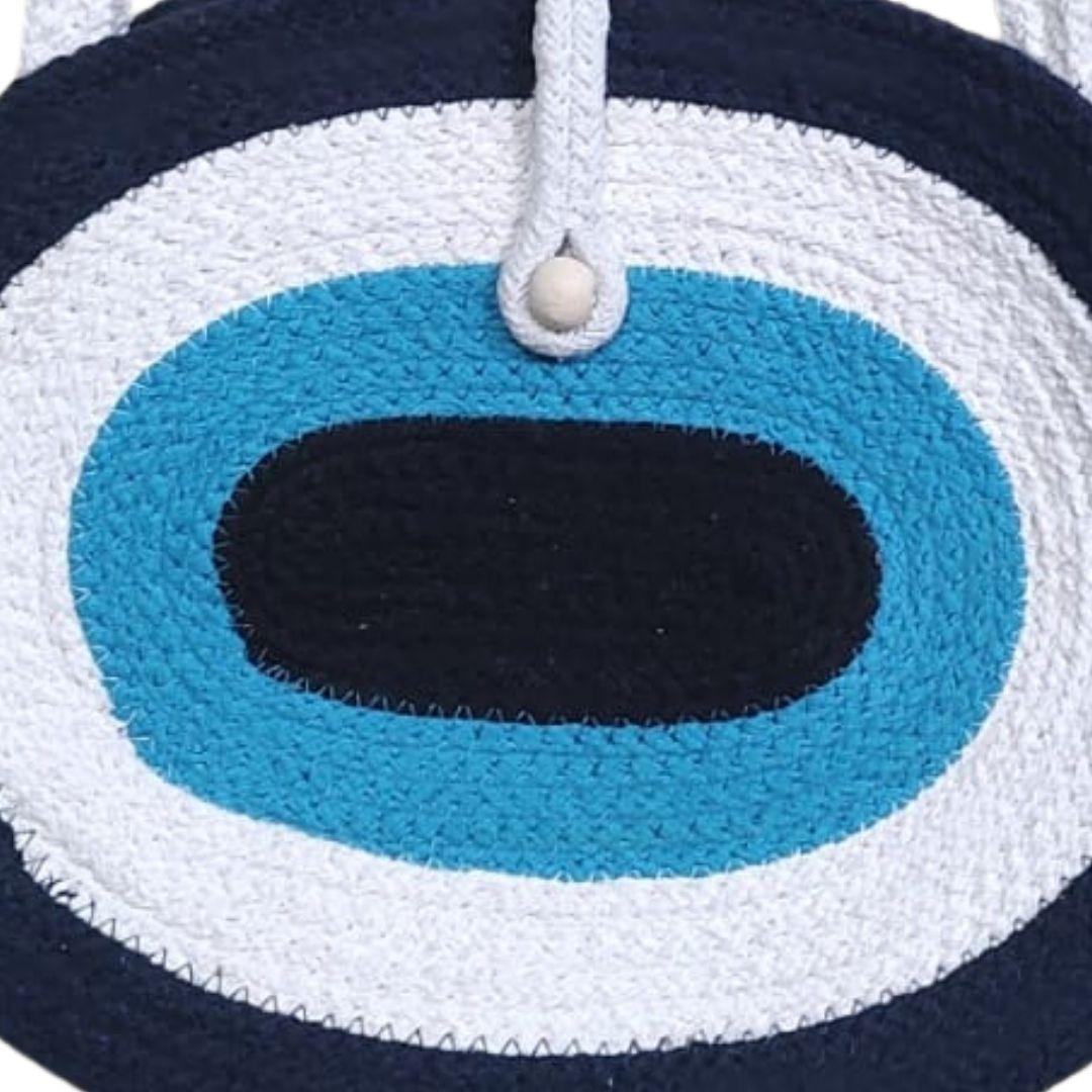 Evil Eye Oval Cotton Rope Handbag
