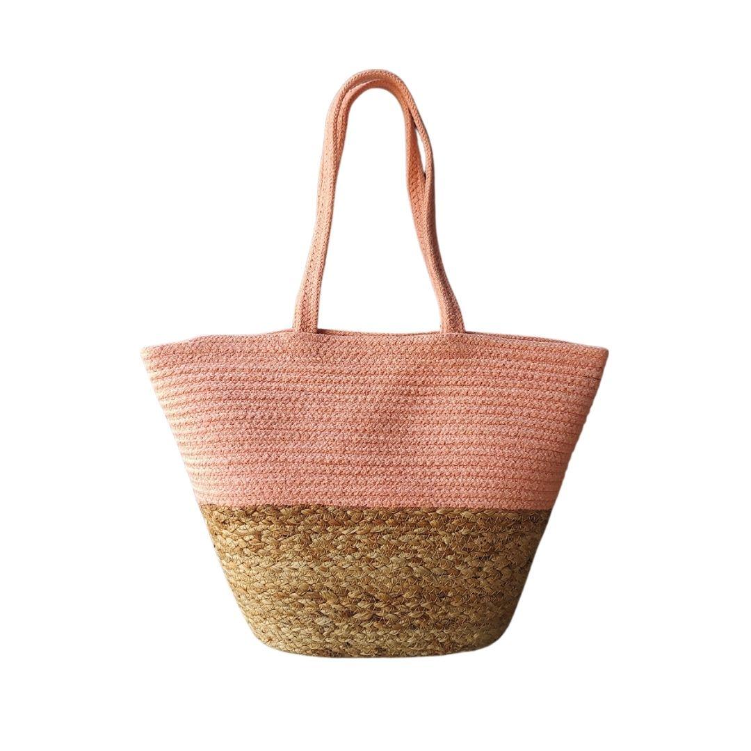 Half n Half Jute Tote Bag in multiple colour options