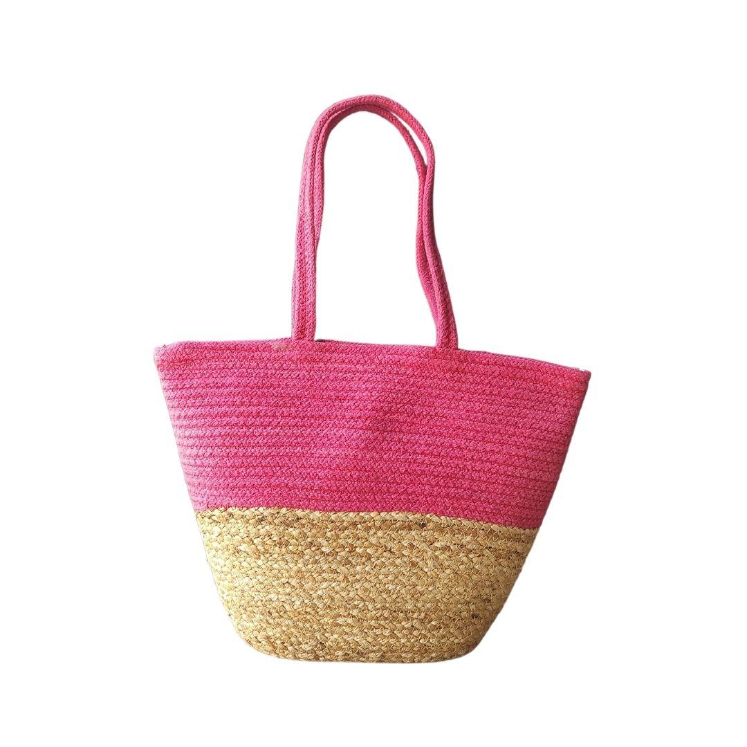 Half n Half Jute Tote Bag in multiple colour options