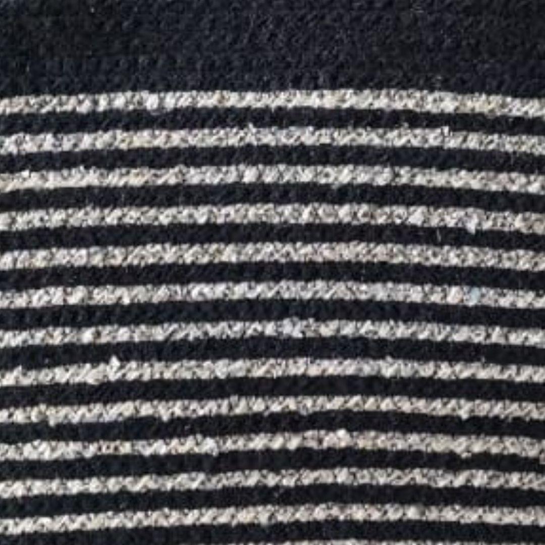 Midnight Striped Cotton Rope Tote Bag