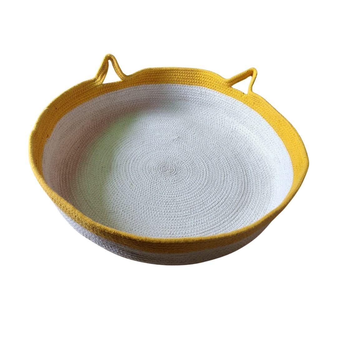 Sunny Jute Pet Bed with Mat for Small Dogs and Cats with rope toy