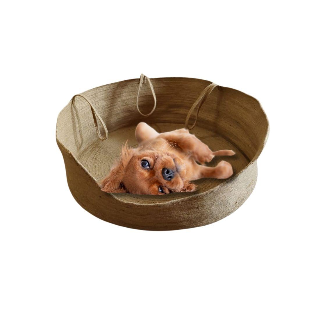 3 loop handle jute bed for small dogs and cats