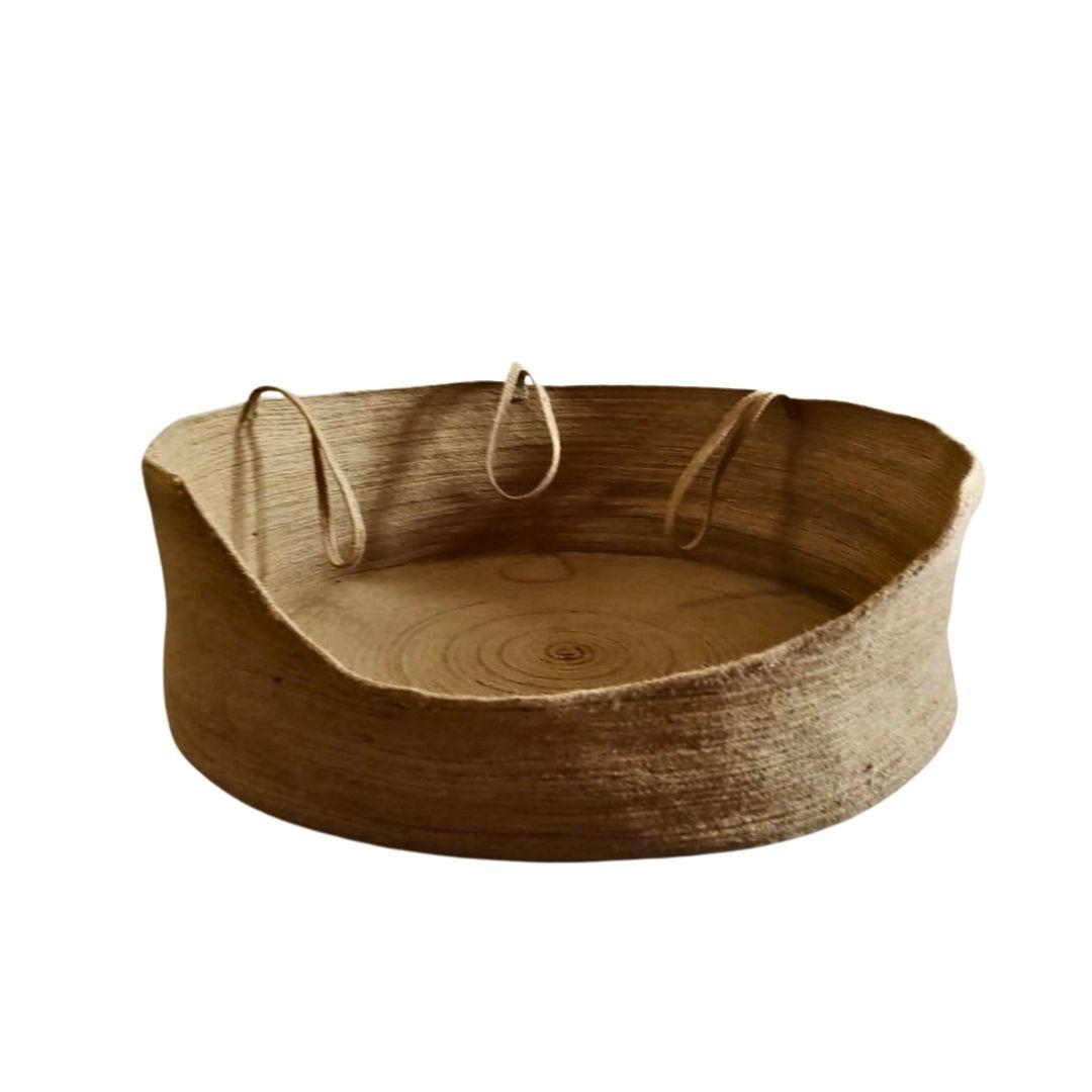 3 loop handle jute bed for small dogs and cats