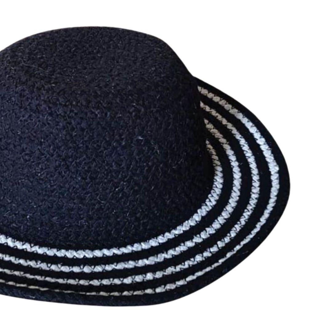Black and White Stripes Cotton Rope Hat for men and women