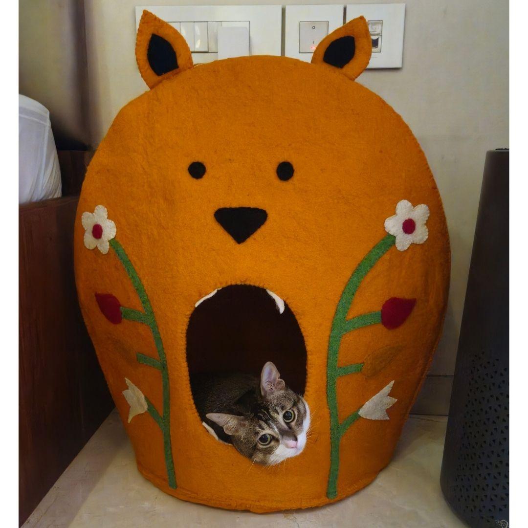 Orange Tiger Pet Cat Cave