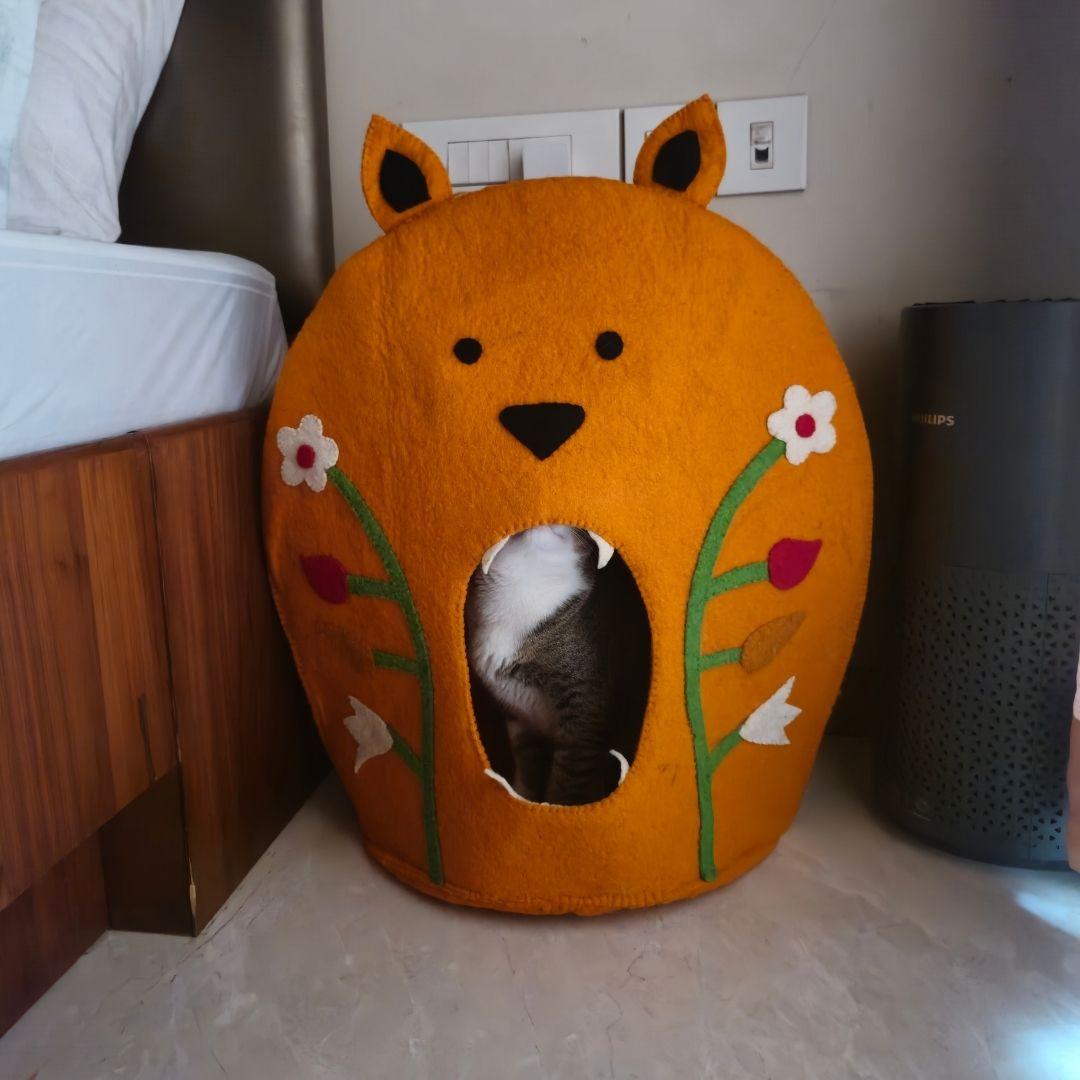 Orange Tiger Pet Cat Cave