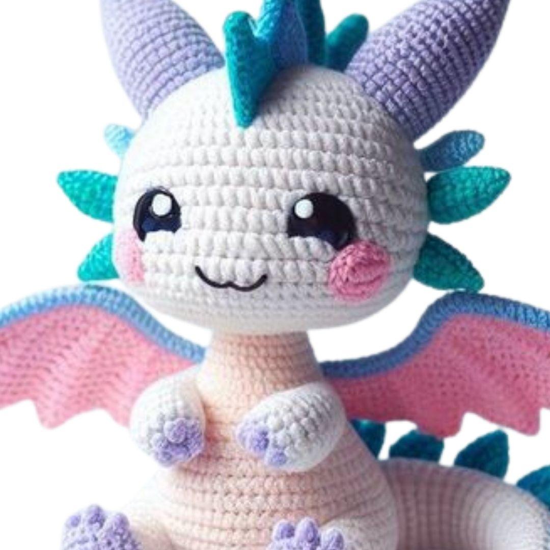 Amigurumi Crochet Flower Dragon Soft Toy