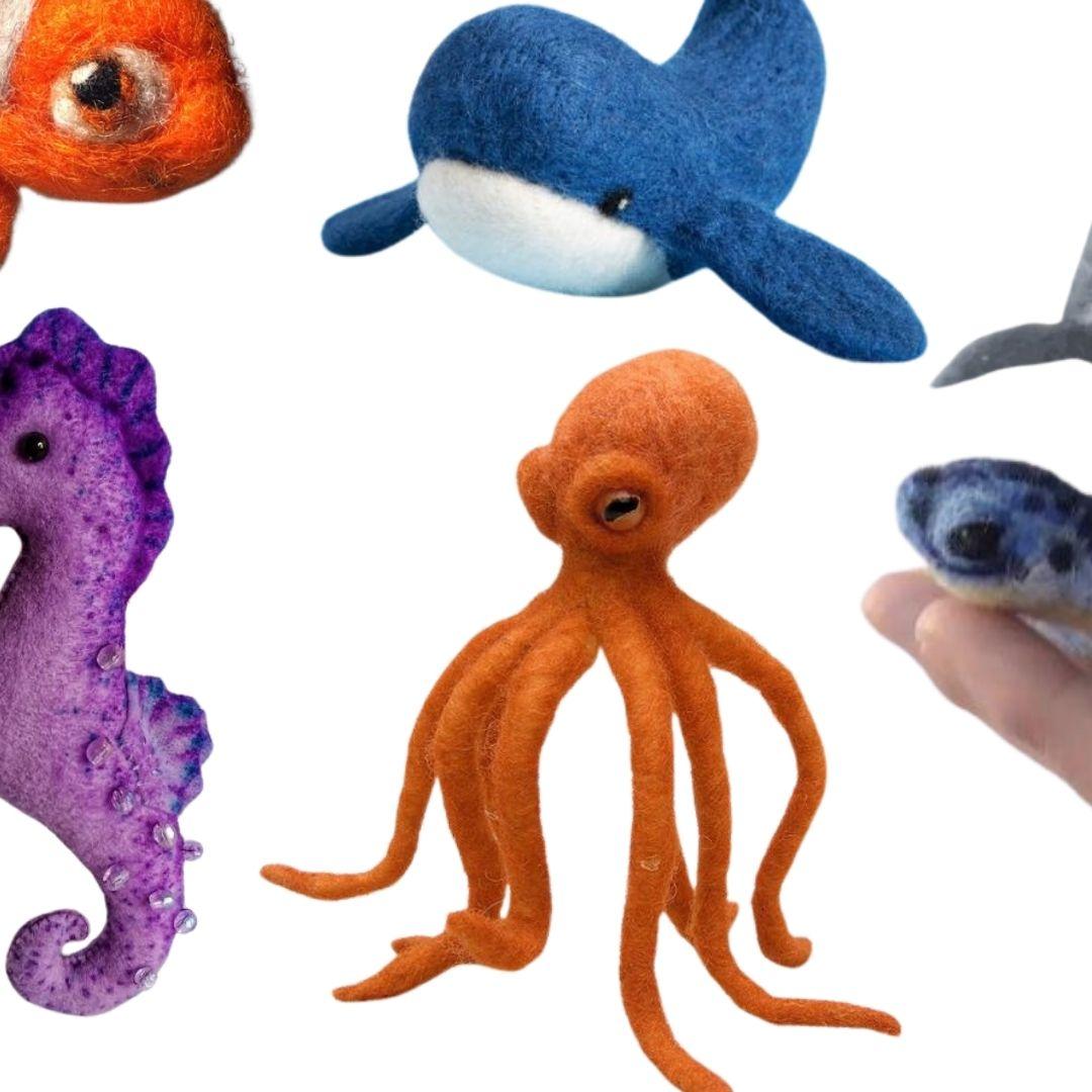 Felt Sea Animals Soft Toys set of 6