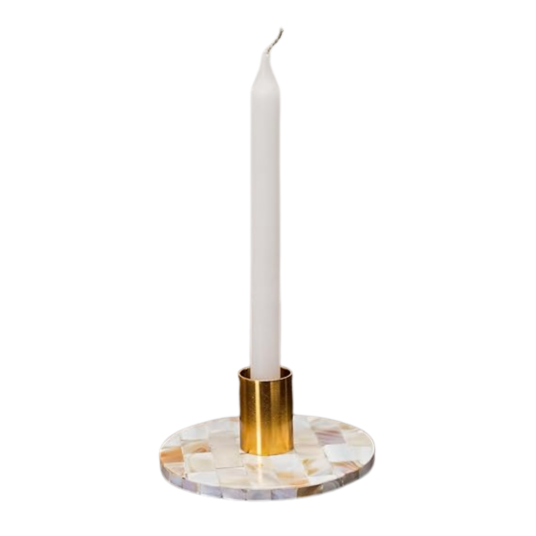 Mother of Pearl Round Candle Holder