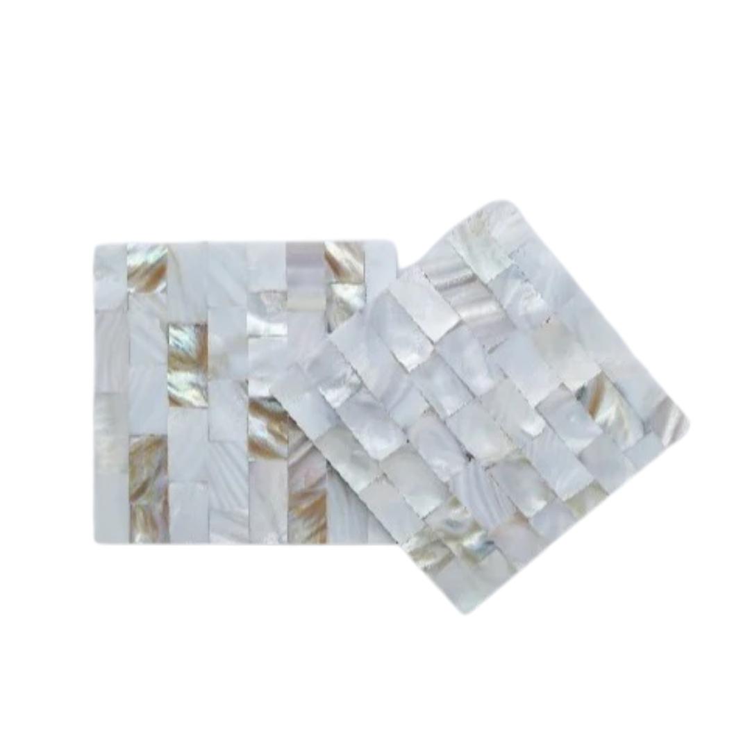 Mother of Pearl Square coasters set of 2