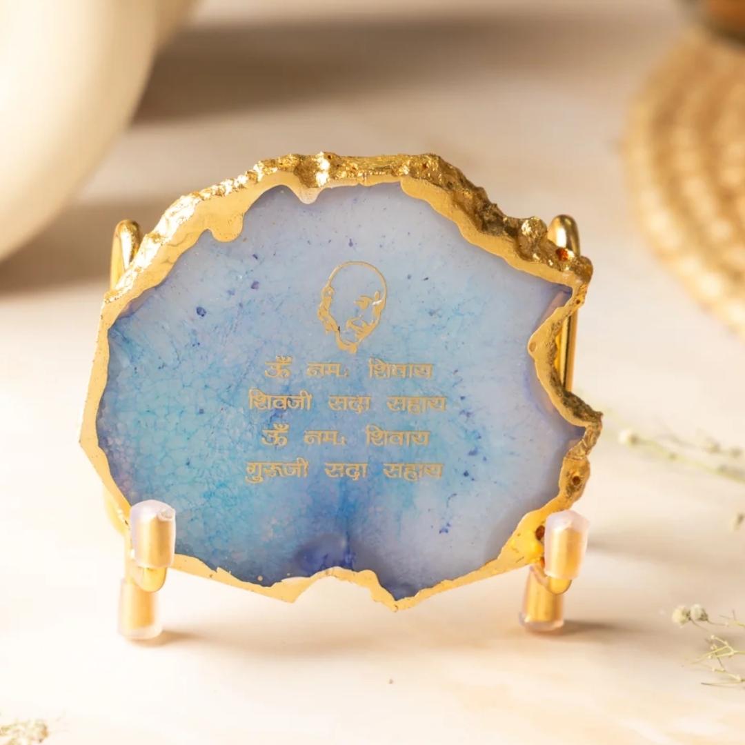 Guru Ji Crystal Agate Metal Mantra Frame