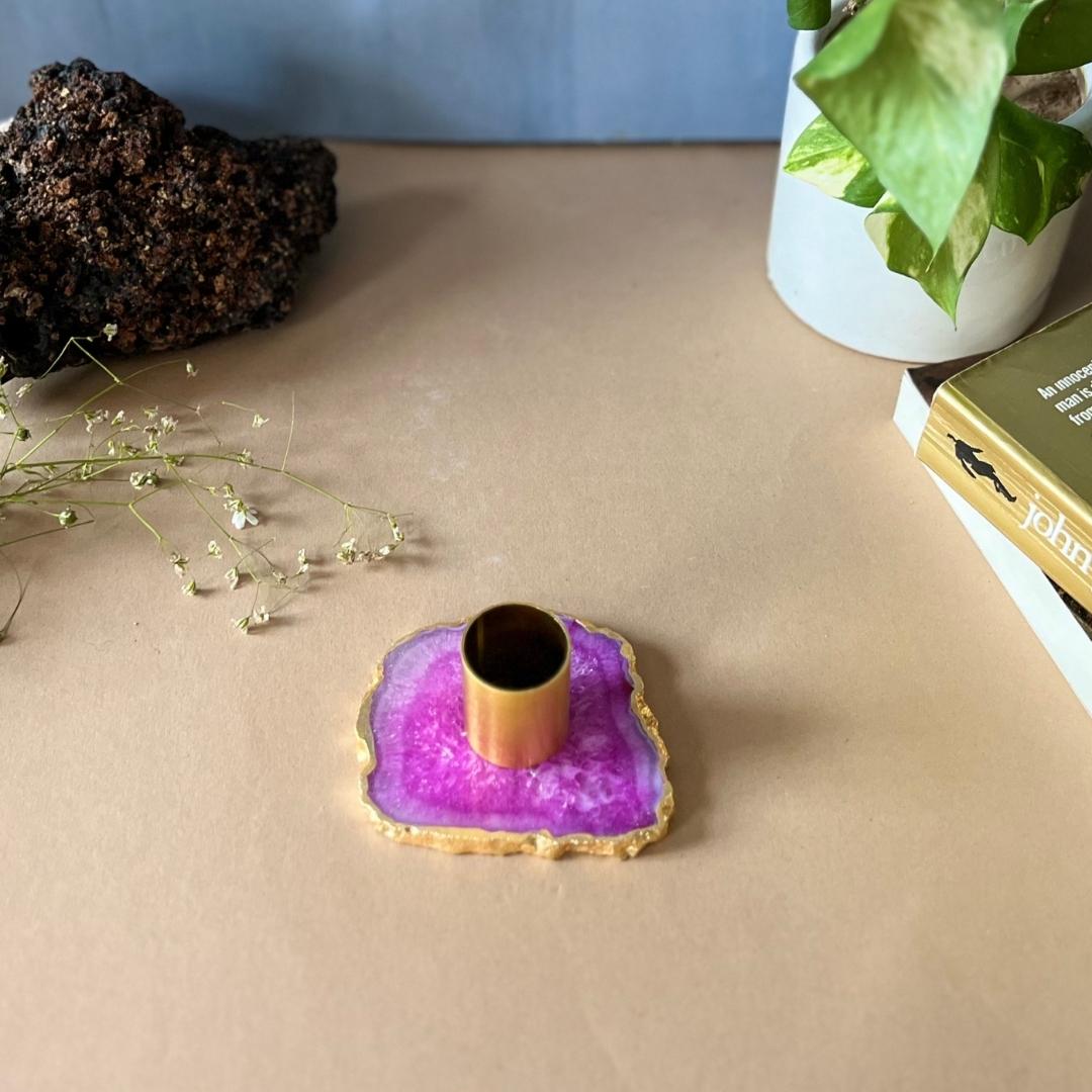 Crystal Agate Candle Holders in multiple color options