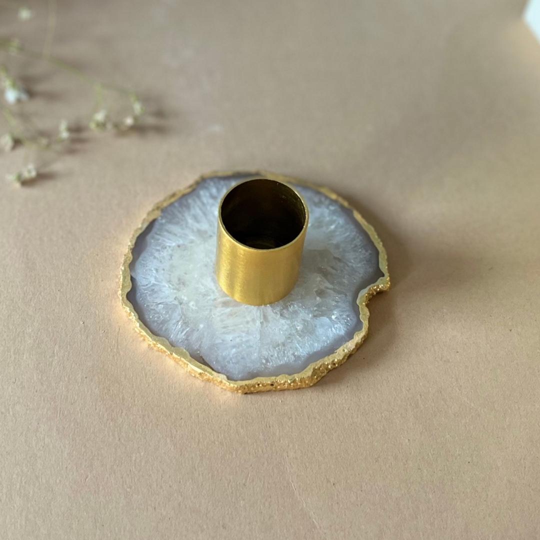 Crystal Agate Candle Holders in multiple color options