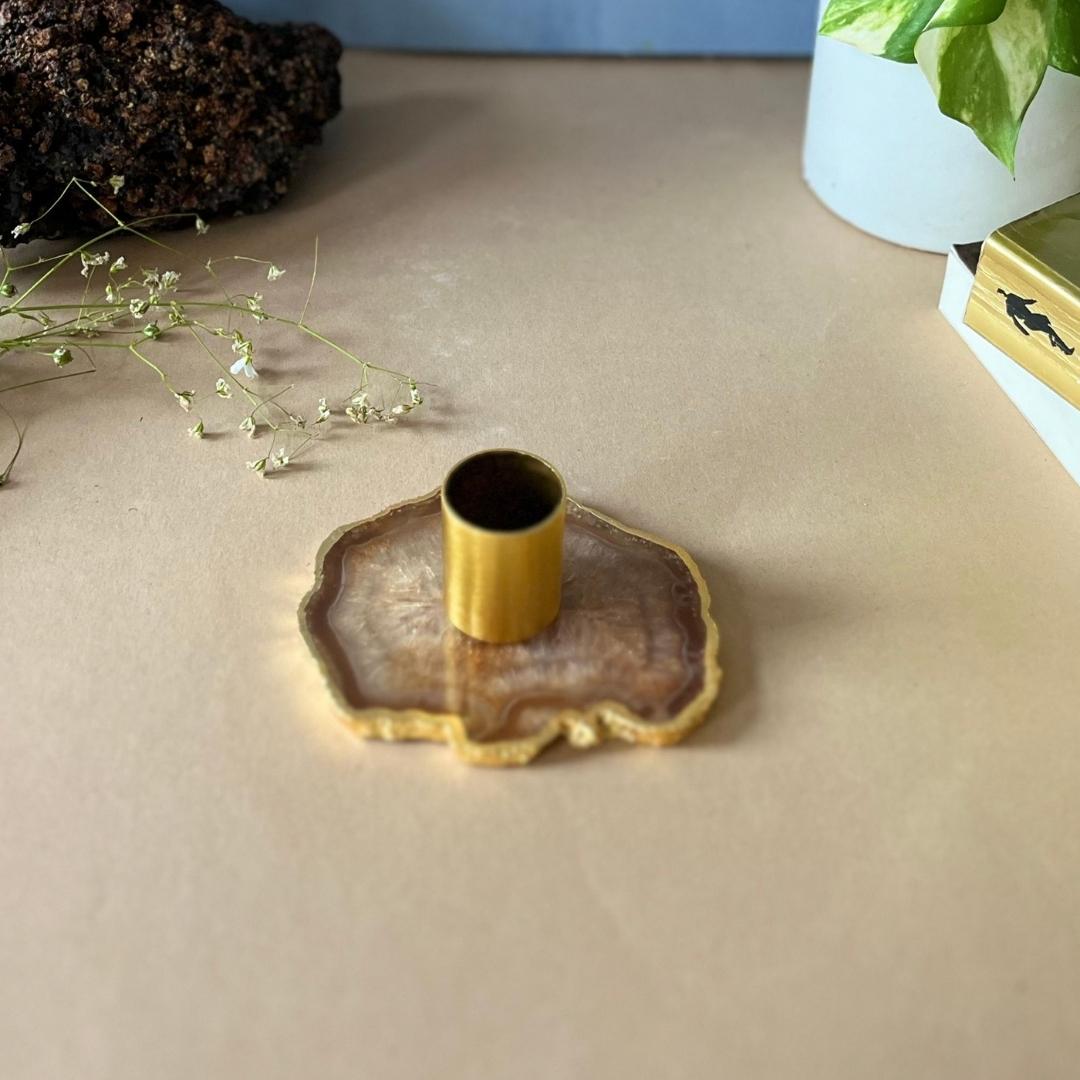 Crystal Agate Candle Holders in multiple color options